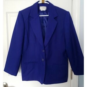 Joan Leslie Womans Wool Blazer Size 10 Petite Purple